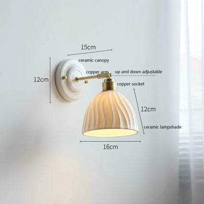 American Brass Ceramic Wall Sconce