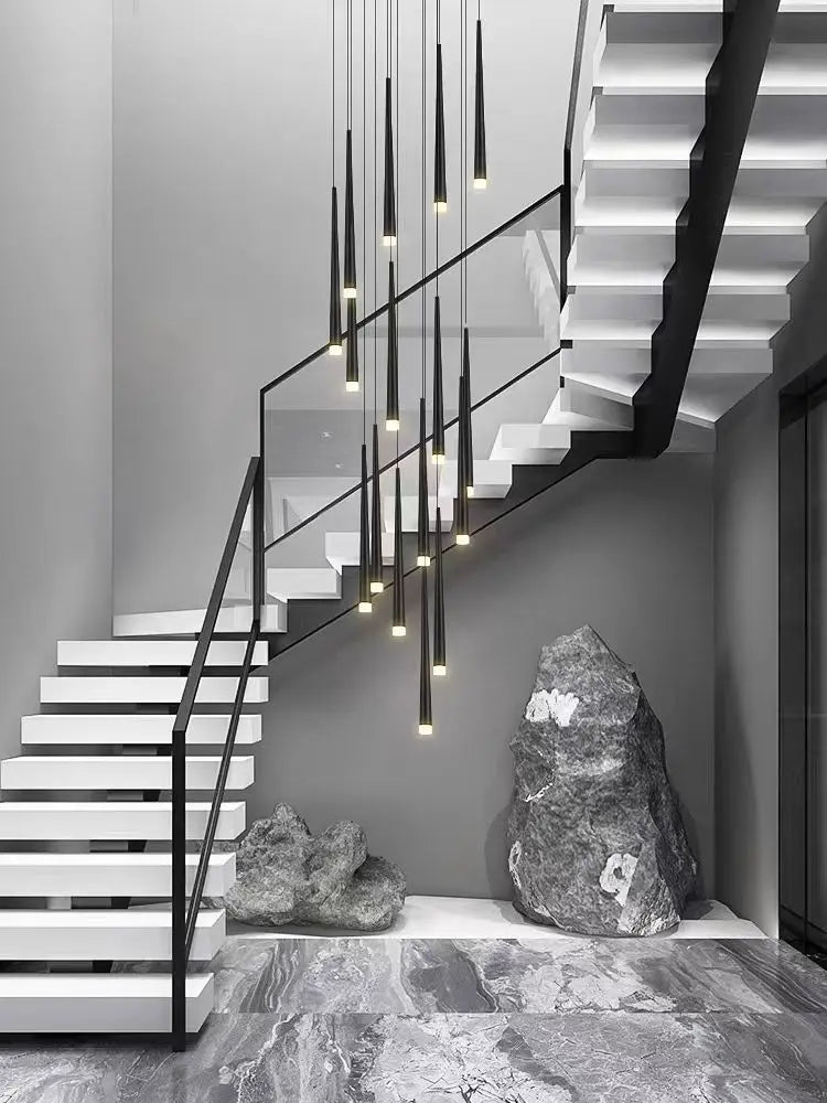 Golden lamp body chandelier with acrylic diffused aluminium heads