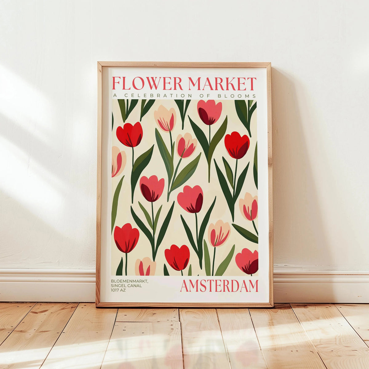 Nordic Floral Market Abstract Canvas Wall Art