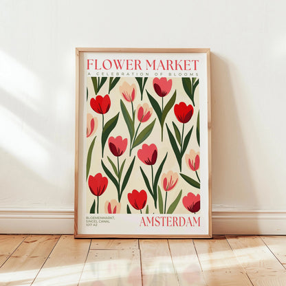 Nordic Floral Market Abstract Canvas Wall Art