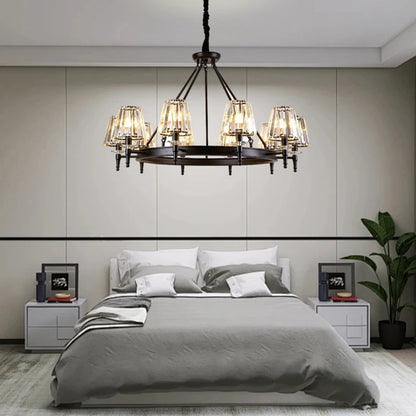 Matte Black Crystal Chandelier