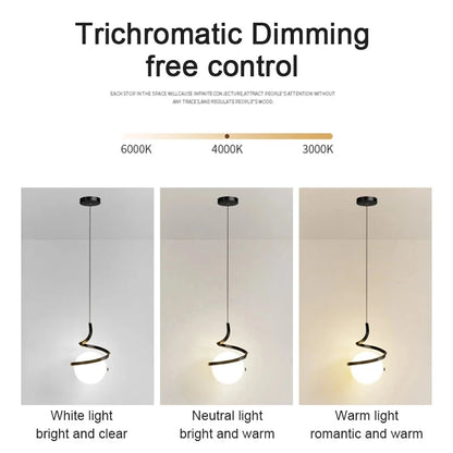 LED Glass Bedside Pendant