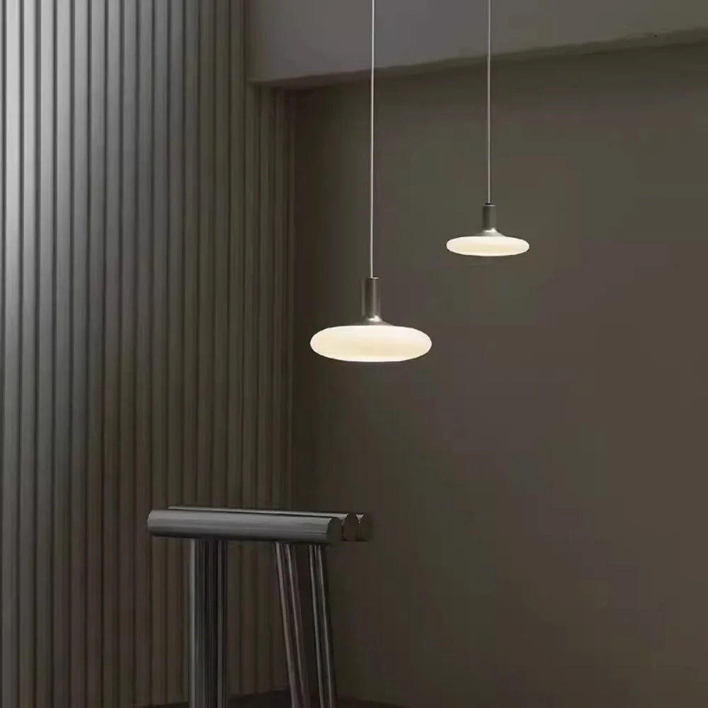Milky Glass Aluminum Pendant Light