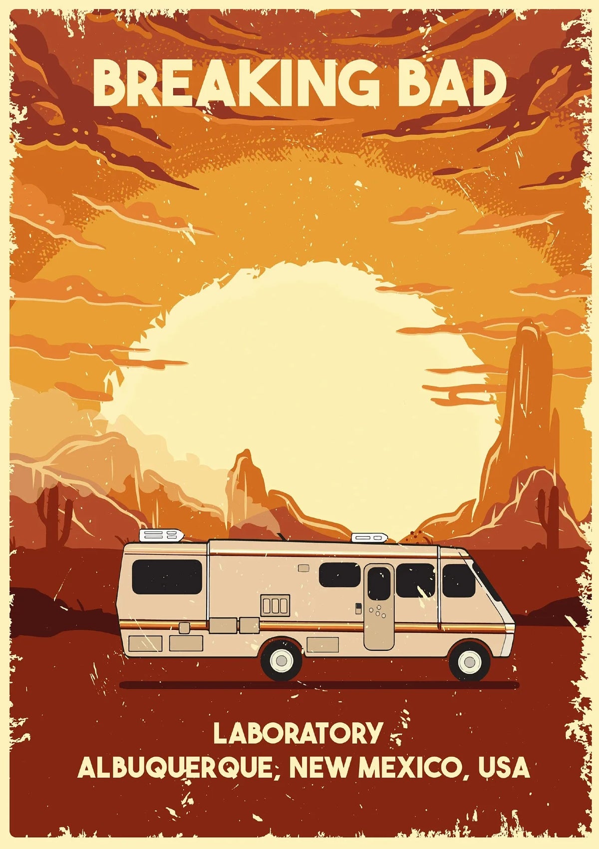 Breaking Bad Retro Midcentury Canvas Wall Art Poster