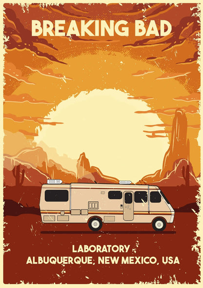 Breaking Bad Retro Midcentury Canvas Wall Art Poster