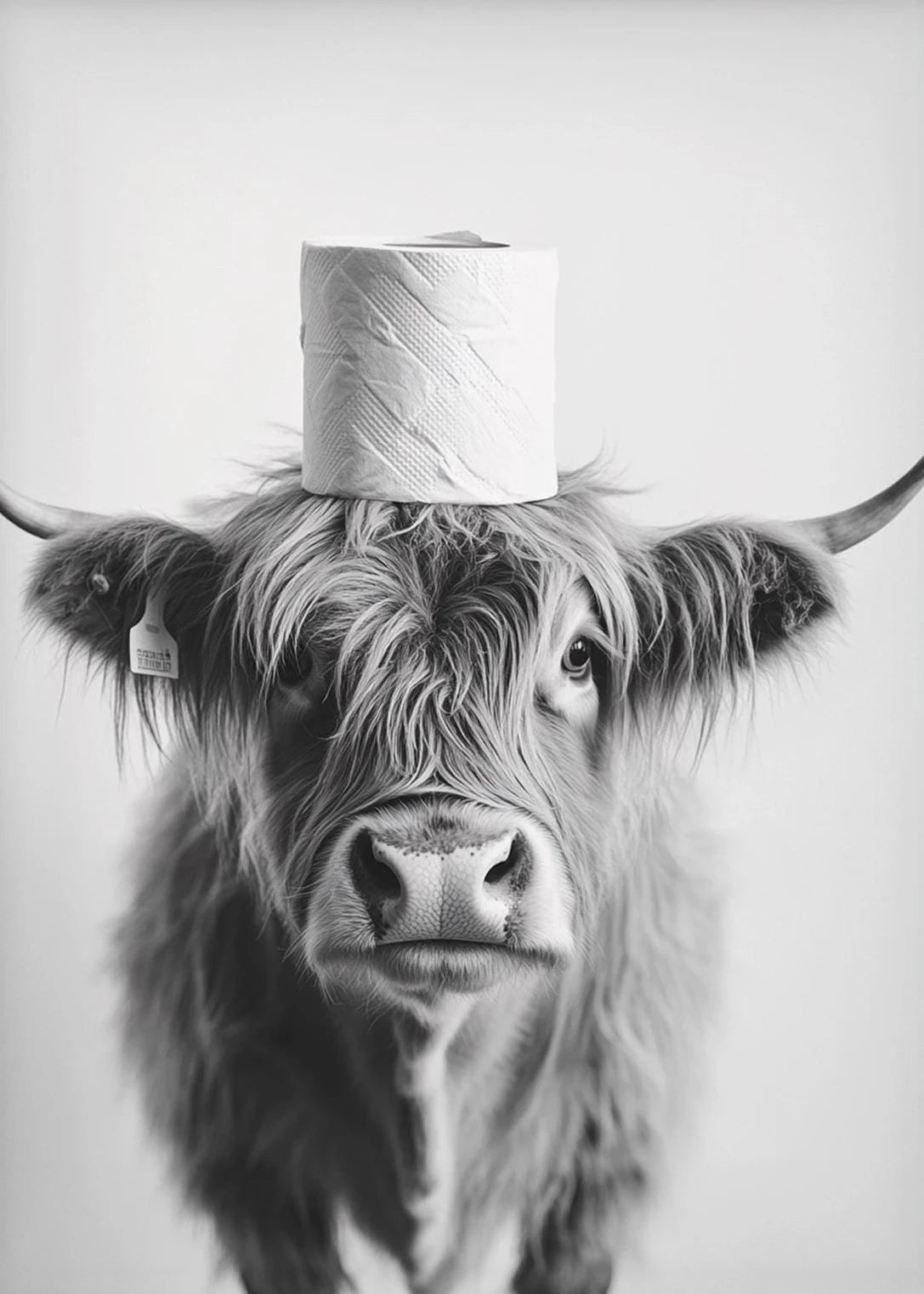 Funny Bathroom Animals Toilet Paper Canvas Wall Art