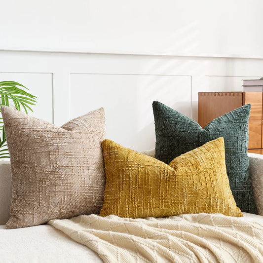 Bamboo Texture Chenille Pillow Cover