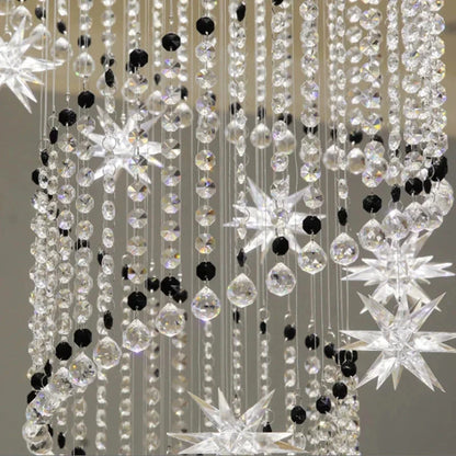 Silver lamp holder spiral chandelier with GU10 LED bulbs included