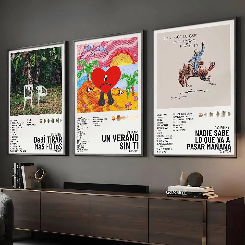 Bad Bunny Reggaeton Singer Canvas Wall Art Poster