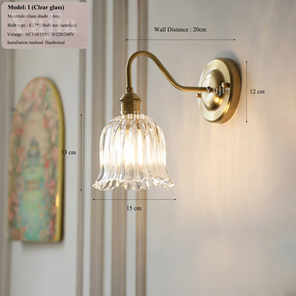 Nordic Brass Glass Switch Wall Sconce