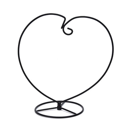 Black heart-shaped iron hanging terrarium vase indoor plant