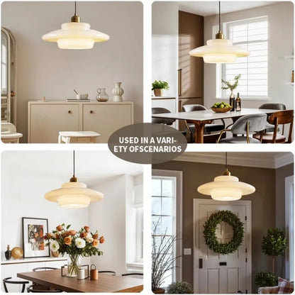 Cream Glass Art Pendant Light