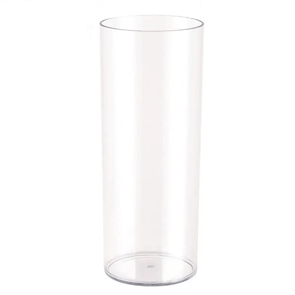 Tall acrylic cylinder vase 15x40cm with pampas grass as a floor statement piece