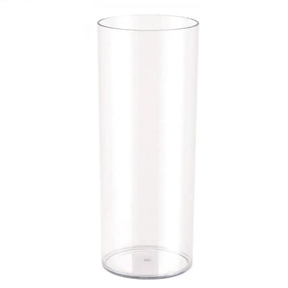 Tall acrylic cylinder vase 15x40cm with pampas grass as a floor statement piece