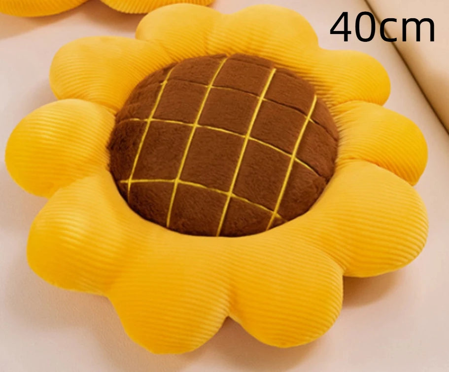 Sunflower Plush Decorative Pillow — styling detail