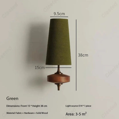 French Japanese Retro Fabric Wall Sconce