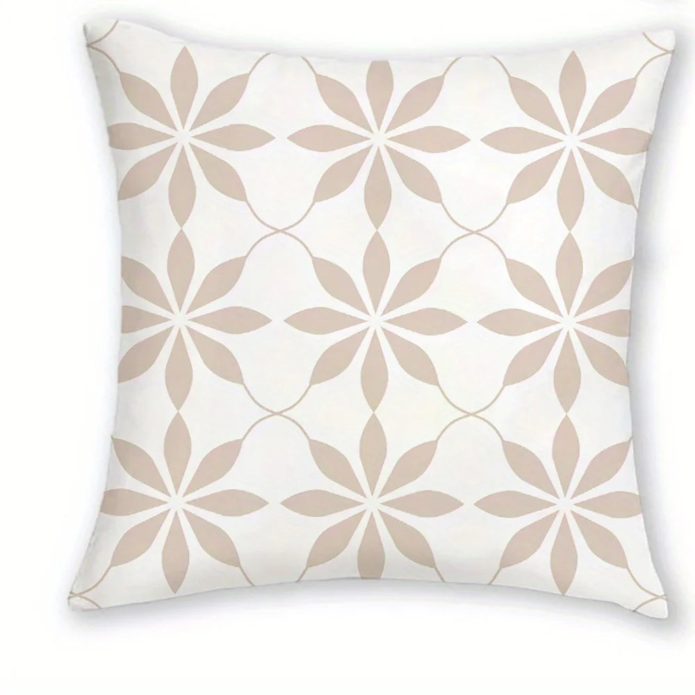 Floral Print Plush Throw Pillow Cover — styling detail