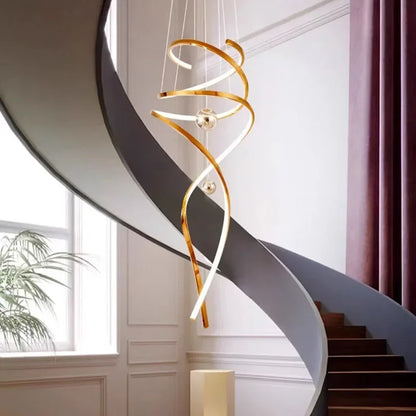 Geometric cascade chandelier in black with stainless steel and iron frames