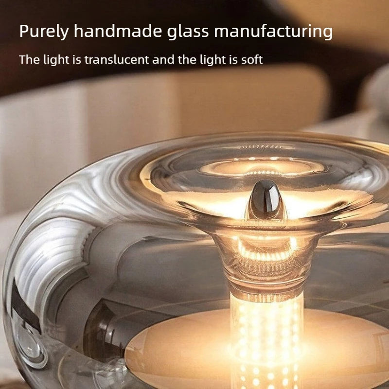 Side profile of Italian creative jellyfish lamp with US plug cord