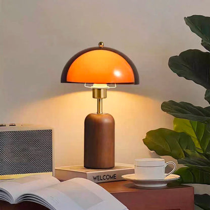 Wooden acrylic LED lamp side profile showing 39cm height silhouette