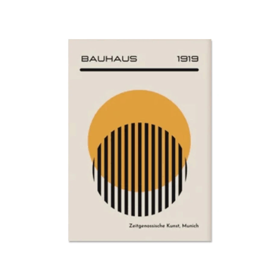 Bauhaus Abstract Geometric Mid-Century Canvas Wall Art