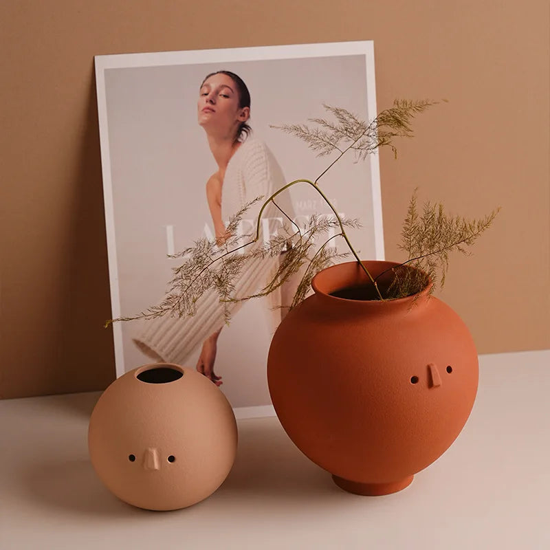 Wabi Sabi ceramic vase desktop foyer art flower arrangement décor