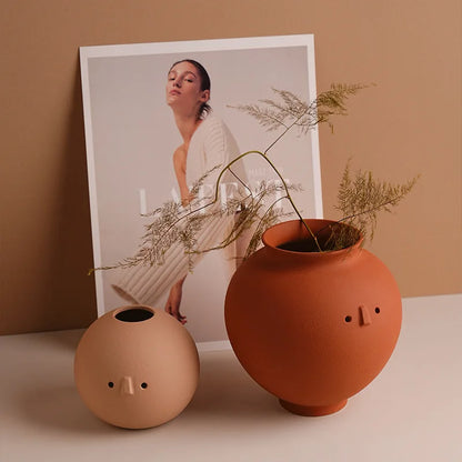 Wabi Sabi ceramic vase desktop foyer art flower arrangement décor