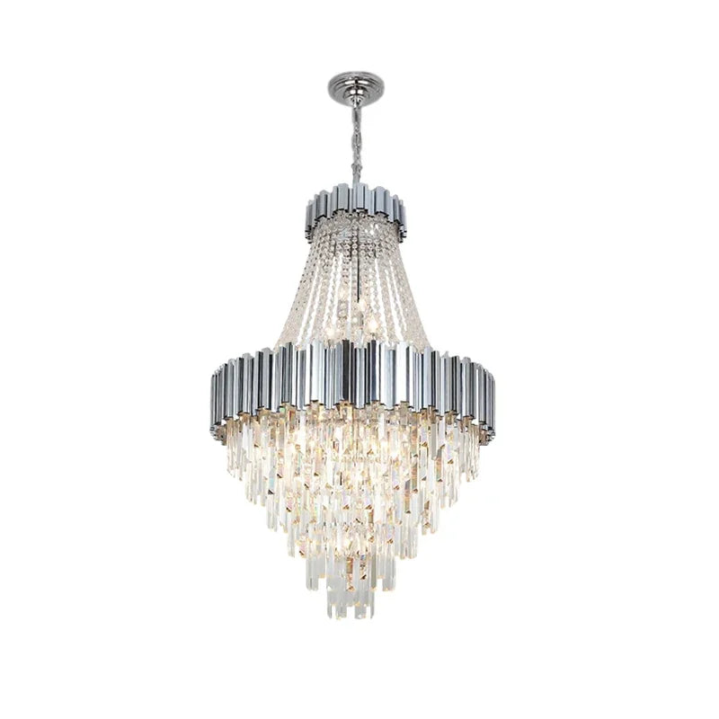 Crystal chandelier at 11.8 in diameter with included LED bulbs