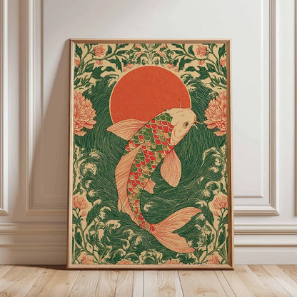 Japanese Koi Fish Zen Pond Canvas Wall Art