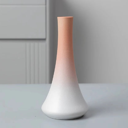 Matte black ceramic bud vase in organic D form from wabi-sabi vase collection