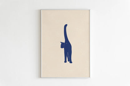 Sleepy Kitten Minimalist Canvas Wall Art Print