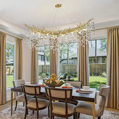 K9 crystal chandelier, 47.2 inch round, with included G9 LED bulbs