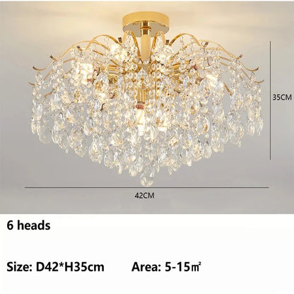 Modern crystal chandelier with nickel finish for a hotel style lobby