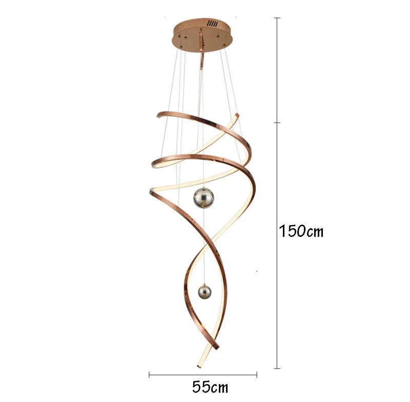 Cascading geometric chandelier in gold with cold white LED light output