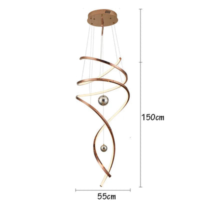 Cascading geometric chandelier in gold with cold white LED light output