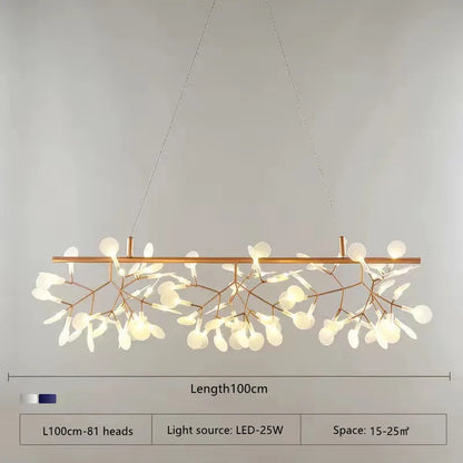 Black painted branch chandelier, 41.3 inches wide, with 135 acrylic tips