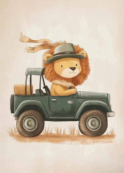Cute Skateboard Animals Kids Canvas Wall Art Print