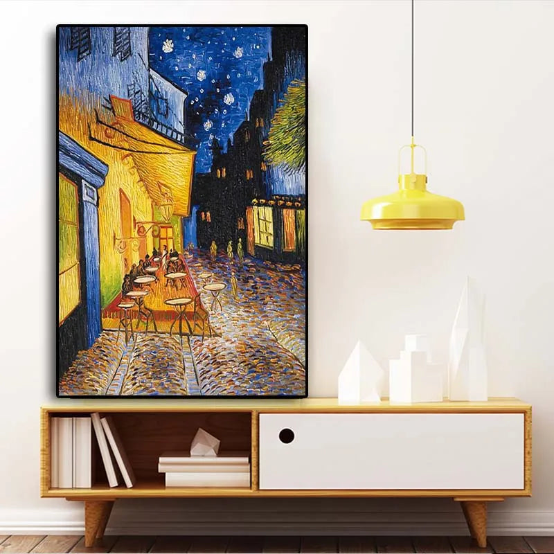Van Gogh Cafe Terrace Framed Canvas Wall Art