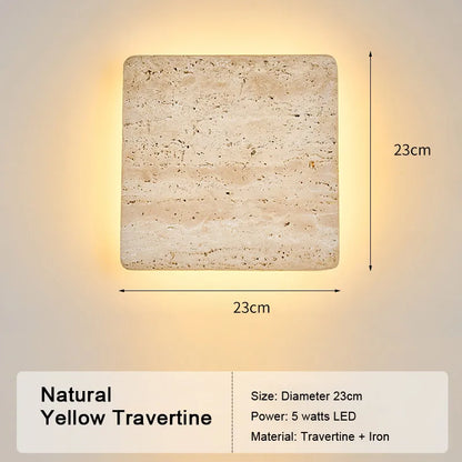 LED Travertine Stone Wall Sconce