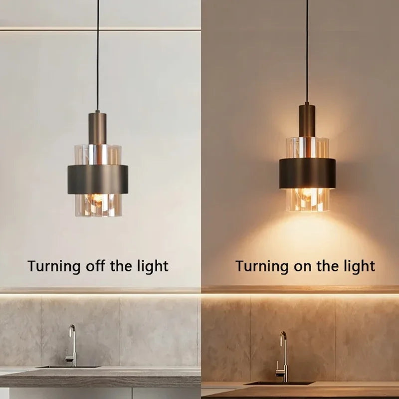 Cylinder Glass Pendant Light