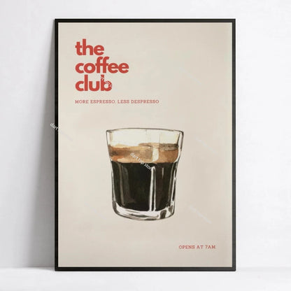Coffee Lover Cartoon Animal Canvas Wall Art