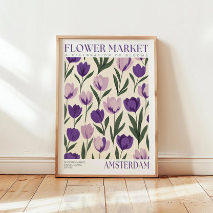 Nordic Floral Market Abstract Canvas Wall Art
