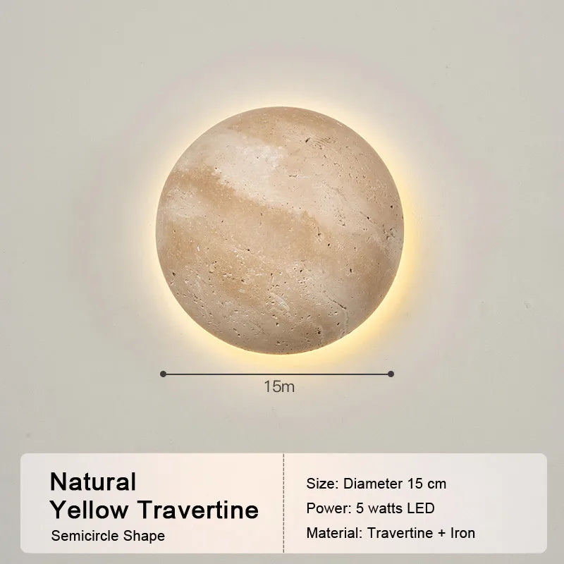 LED Travertine Stone Wall Sconce