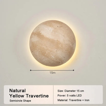 LED Travertine Stone Wall Sconce
