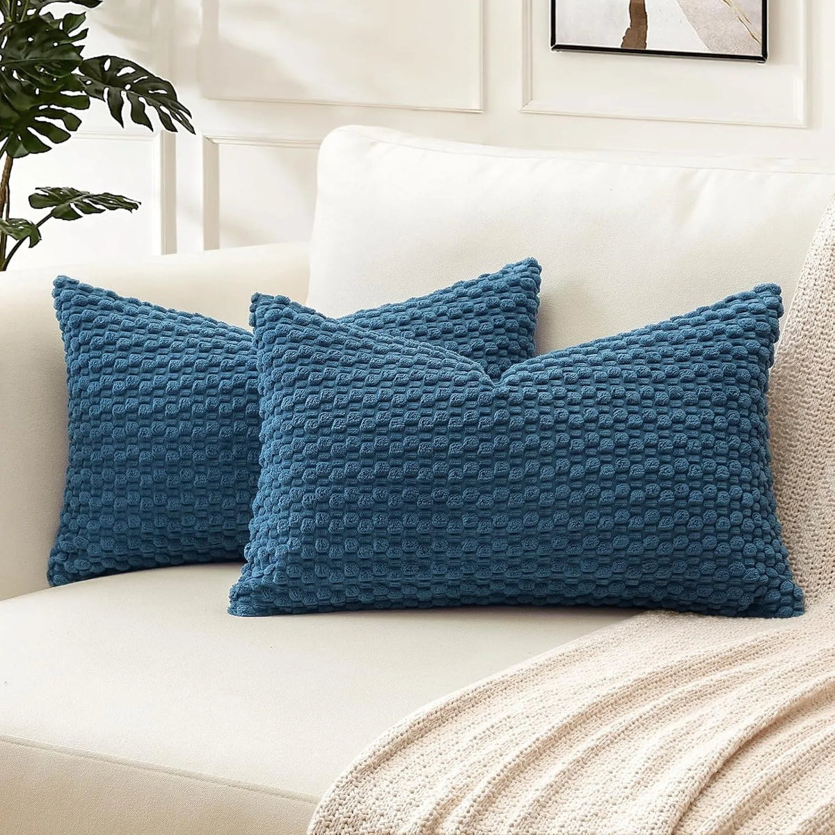 Rust Corduroy Lumbar Pillow Cover — styling detail