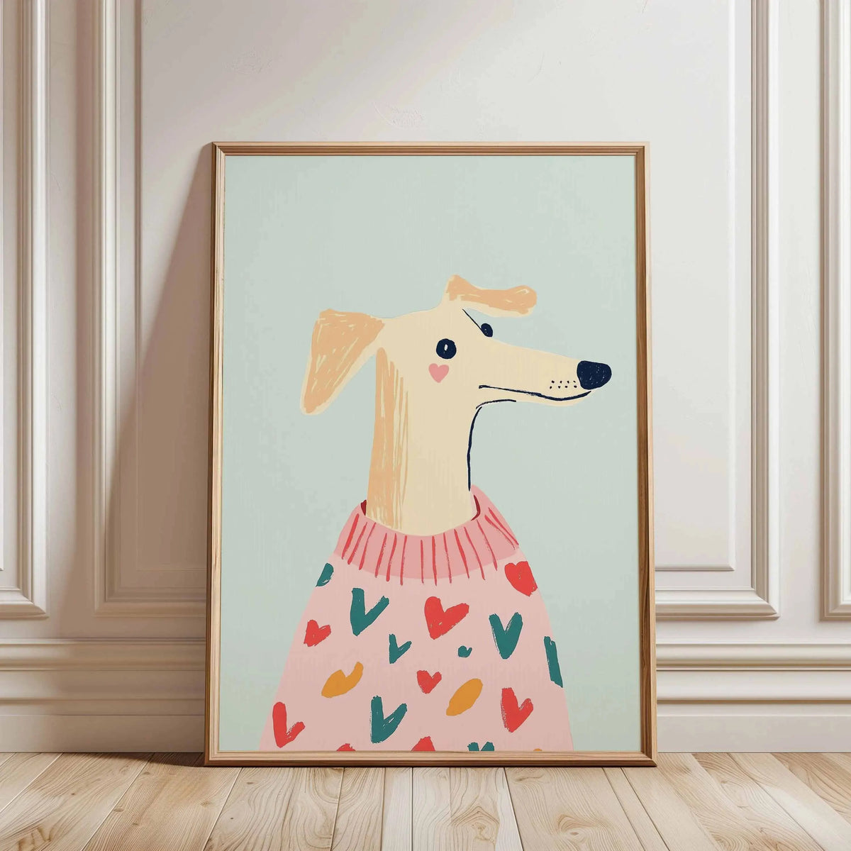 Minimalist Dog Portrait Dachshund Canvas Wall Art