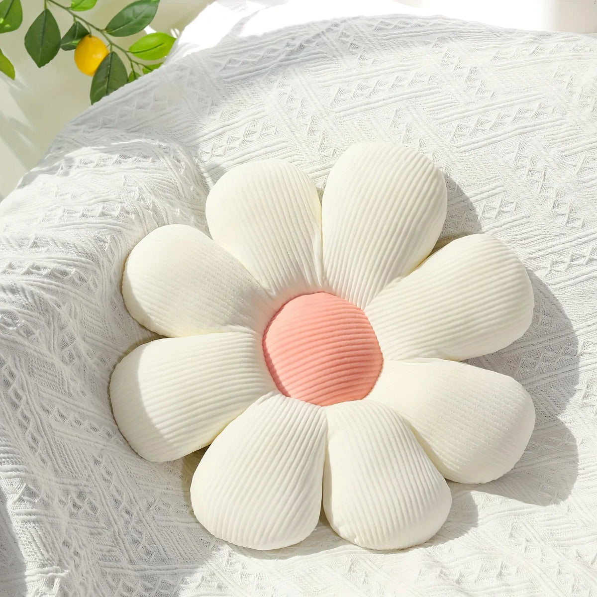 Sunflower Plush Decorative Pillow — styling detail