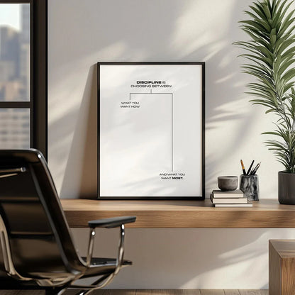 Minimalist Motivational Discipline Quote Canvas Wall Art