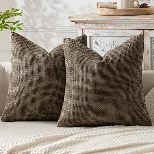 Cross-Stitch Chenille Pillow Cover
