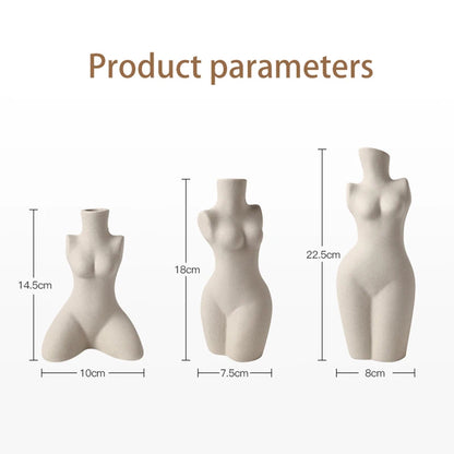 Human body sculpture ceramic art vase white primitive embryo form